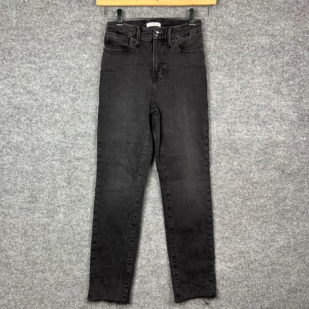 Good American Black Jeans Womens‎ 0/25 Stretch Denim High Waist